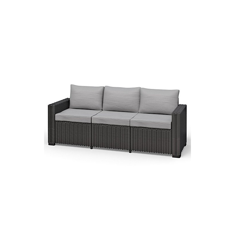 Allibert California 3-Sitzer Couch Polyrattan Gartenmöbel Lounge Rattanoptik