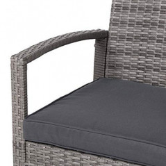 Casaria Polyrattan Lounge Set 5cm Auflagen 5mm Sicherheitsglasplatte 7tlg 2 Sessel 1 Gartenbank Ergonomisch Wetterfest Balkon