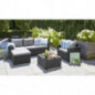 Allibert by Keter Gartenlounge Set Moorea, graphit/cool grey, 4tlg., inkl. Sitz- und Rückenkissen, Kunststoff, runde Rattanop