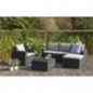 Allibert by Keter Gartenlounge Set Moorea, graphit/cool grey, 4tlg., inkl. Sitz- und Rückenkissen, Kunststoff, runde Rattanop