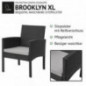 SVITA Brooklyn XL Rattan Garten Möbel Set Essgruppe mit Tisch, 2X Sessel, 2er Sofa Polyrattan Schwarz