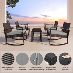 Bealife Rattan Balkonmöbel Set Balkon 2 Personen, Balkonmöbel Kleiner Balkon Outdoor, Balkonset 3 Teilig für Veranden, Innenh