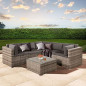 Juskys Polyrattan Gartenmöbel-Set Nassau wetterfest - Lounge mit Ecksofa, Tisch & Auflagen - Gartenlounge für 5 Personen - Si