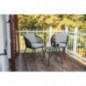 Greemotion Balkon-Set Lyon, 3-teilig, Bistro-Set aus Stahl mit Textilene-Ropes, Anthrazit