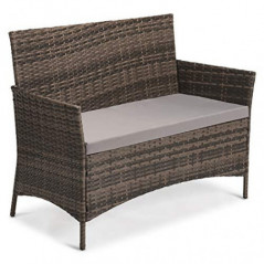 SVITA Brooklyn Gartenmöbel Poly Rattan Sitzgruppe Essgruppe Set Sofa-Garnitur Lounge  Braun 