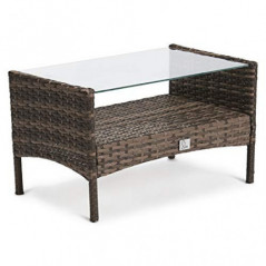 SVITA Brooklyn Gartenmöbel Poly Rattan Sitzgruppe Essgruppe Set Sofa-Garnitur Lounge  Braun 