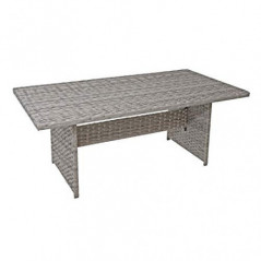 Mendler Poly-Rattan Sitzgruppe HWC-G59, Gartengarnitur Sofa Lounge-Set, 200x100cm - grau, Kissen hellgrau