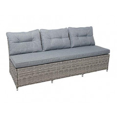 Mendler Poly-Rattan Sitzgruppe HWC-G59, Gartengarnitur Sofa Lounge-Set, 200x100cm - grau, Kissen hellgrau