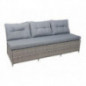 Mendler Poly-Rattan Sitzgruppe HWC-G59, Gartengarnitur Sofa Lounge-Set, 200x100cm - grau, Kissen hellgrau