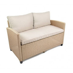 bellavista Dininglounge Madeira III - Braun-Grau, Polyrattan, für 4 Personen, Wetterfest, Gartenmöbel-Set mit 2-Sitzer Sofa, 