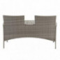 greemotion Rattan-Bank Felin, Gartenbank mit Tisch, ca. 141 x 86,5 x 66 cm, Grau