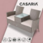 Casaria Gartenbank Polyrattan Wetterfest inkl. Tisch Auflagen 143x55x88cm 320kg Belastbar Garten Balkon Bank Möbel Kinobank S