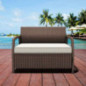 COSTWAY Gartensofa Rattan, Rattansofa 2 Sitzer, Gartenbank mit Sitzkissen 10 cm Stärke, Garten Lounge Gartenmöbel, 108 x 84 x