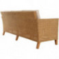 korb.outlet Rattan-Sofa 3-Sitzer Lounge in der Farbe Honig  Dunkel  inkl. Sitzpolster Beige, Couch aus echtem Rattan