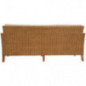 korb.outlet Rattan-Sofa 3-Sitzer Lounge in der Farbe Honig  Dunkel  inkl. Sitzpolster Beige, Couch aus echtem Rattan