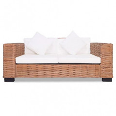 vidaXL Sofa 2 Sitzer Rattan Lounge Sessel Loungesofa Rattansofa Couch Garnitur