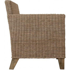 korb.outlet Rattan-Sofa 2-Sitzer Lounge in der Farbe Grau inkl. Sitzpolster Beige, Couch aus echtem Rattan