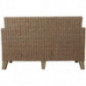 korb.outlet Rattan-Sofa 2-Sitzer Lounge in der Farbe Grau inkl. Sitzpolster Beige, Couch aus echtem Rattan