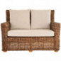 Krines Home 2-Sitzer Rattan Wohnzimmer-Sofa Wohnzimmer Couch Rattansofa Sofa aus echtem Rattan Braun