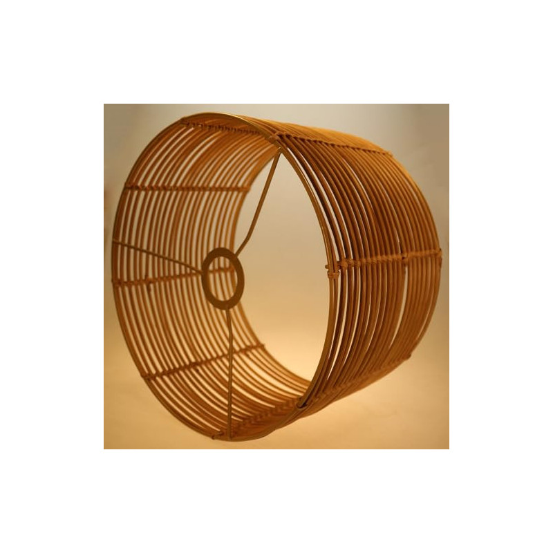 rattan Lampenschirm boho,Trommelschirm für Tisch-, Wand-, hängelampen,Nachttisch- und Stehlampen, Pendelleuchte, natürliche R