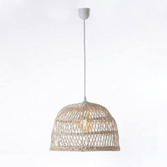 LUSSIOL - Saigon Hängeleuchte, Rattan, E27-Glühbirne, 60 W, Naturton, Durchmesser 40 x H20 cm, Design Hängeleuchte für jeden 