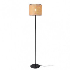 lux.pro Stehleuchte Helens 154 x 30 cm Bodenlampe für Wohnzimmer Büro Schlafzimmer 1-flammig Leselampe Schwarz/Beige