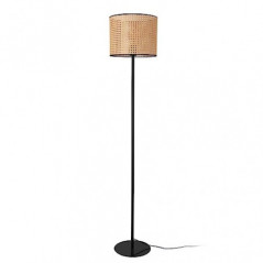 lux.pro Stehleuchte Helens 154 x 30 cm Bodenlampe für Wohnzimmer Büro Schlafzimmer 1-flammig Leselampe Schwarz/Beige