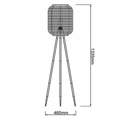 Lightbox Stehleuchte - Standleuchte dreibeinig im Nature-Style, Fußschalter, E27 Fassung für max. 42 Watt - Bambus Holz/Metal