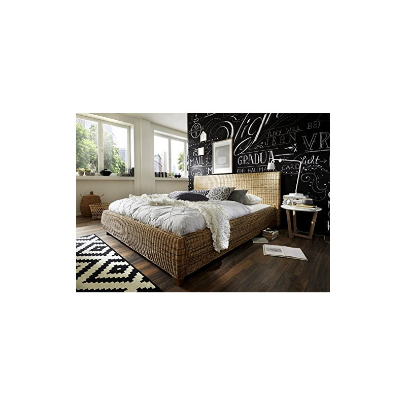 SAM® Rattanbett NGAN 9135, in dust, Bett in natürlichem Look in ausgefallenem Design, angenehmer Liegekomfort, widerstandsfäh