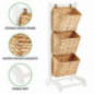 mDesign Regal mit Körben – dekoratives Standregal inklusive 3 Körben – Korbständer aus Holz und Hyazinthe für Küche, Bad etc.