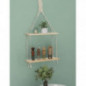 Afuly Wandregal Holz Wand Regal Boho Chic Makramee Wohnzimmer Badezimmer Schlafzimmer Dusche Deko