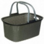 BigDean Einkaufskorb Kunststoff Rattan Made in Germany 42,5x28x23cm  LXBXH  2 Henkel ab klappbar