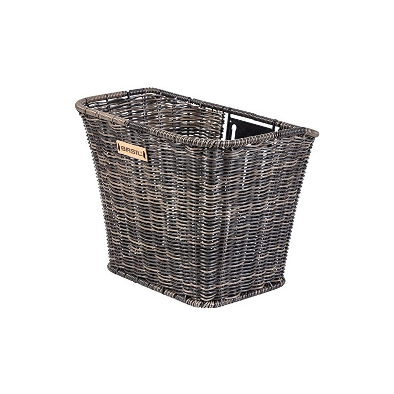 Basil Unisex – Erwachsene Bremen Rattan Look Vorderrrad-Korb, Braun, One Size