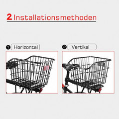 Fahrradkorb Hinten, Fahrradkorb Abnehmbar Hinten, Fahrradkorb Schulranzen Hinten mit Montagezubehör Gepäcknetz und Reflektor