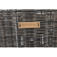 Basil Unisex – Erwachsene Bremen Rattan Look Vorderrrad-Korb, Braun