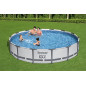 Bestway Steel Pro MAX Frame Pool Set mit Filterpumpe Ø 427 x 84 cm, lichtgrau, rund