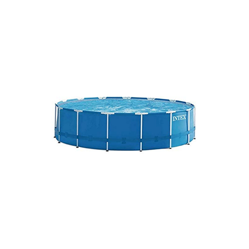 Intex Metal Frame Pool Set - Aufstellpool - Ø 457 x 122 cm - Zubehör enthalten, Grau