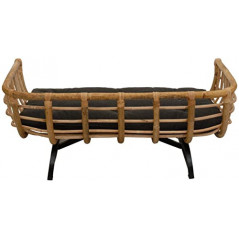 Exklusiver Retro-Design Hundekorb / Hundebett / Tierkorb Haustier Bett Groß aus Rattan mit Kissen / Modernes Bett für Katzen 