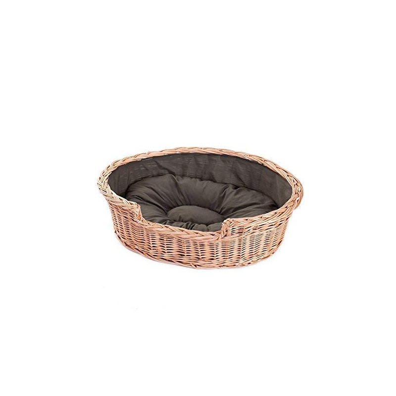 e-wicker24 Hundekorb aus Weide, Korb, honiggelb, 60 x 43 x 19 cm