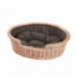 e-wicker24 Hundekorb aus Weide, Korb, honiggelb, 60 x 43 x 19 cm