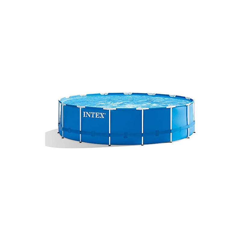 Intex Metal Frame Pool Set - Aufstellpool, Blau, Ø 457 x 122 cm - Zubehör enthalten