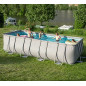 Summer Waves Frame Pool Komplettset | Rechteckig 549x274x132 cm Grau | Aufstellpool Set | Gartenpool & Schwimmbecken inkl. Sa