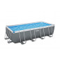 Bestway Power Steel Frame Pool Komplett-Set mit Sandfilteranlage 549 x 274 x 132 cm, grau, eckig