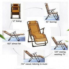 Zero Gravity Lounge liegestuhl Verstellbarer Anti Gravity Lounge Chair Faltbare Patio Wicker Rattan Liege Chaise Klappbarer C