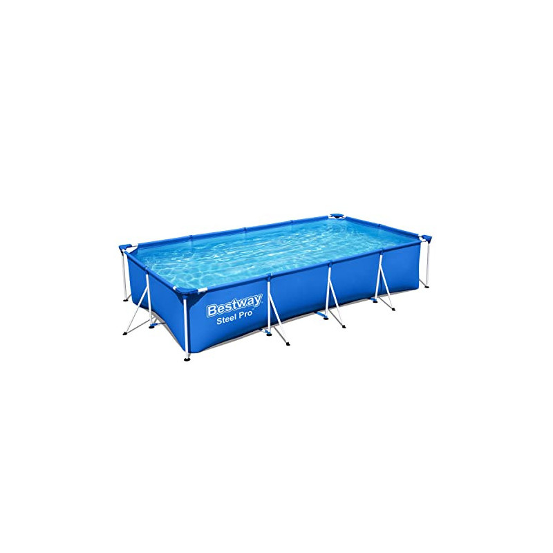 Bestway Steel Pro Frame Pool ohne Pumpe 400 x 211 x 81 cm , blau, eckig