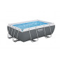 Bestway Power Steel Frame Pool Set mit Filterpumpe 282 x 196 x 84 cm, grau, eckig