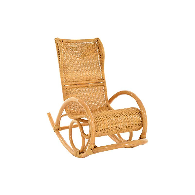 Relaxsessel Schaukelstuhl Luxor aus Rattan in der Farbe Honig/Schaukelsessel modern