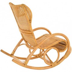 Relaxsessel Schaukelstuhl Luxor aus Rattan in der Farbe Honig/Schaukelsessel modern