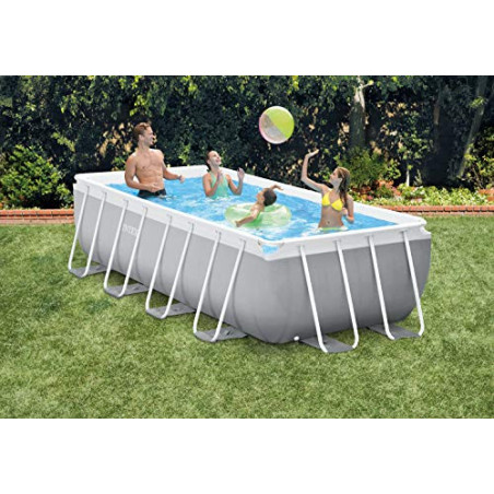 Intex 4M X 2M X 1M Prism Frame Rectangular Pool Set, Hellgrau