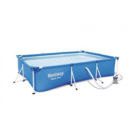 Bestway Steel Pro Frame Pool Set, rechteckig, blau, 300 x 201 x 66 cm